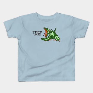 Hungry Green Flying Dinosaur Kids T-Shirt